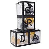 Caixa 4 Unidades Caixa De Balão De Graduação Balão Preto Balões De Formatura Flores De Juta Decoração Preta Adereços Para Fotos De Formatura Encaixotado Papel Caixa De Exibição