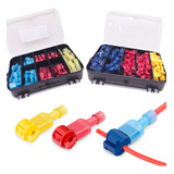 Caixa 50 Conector Derivação Tipo T Emenda Fios 0 5 A 6 0mm Cor Azul