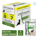 Caixa 8 Unid Sachê Optimum P Cães Sabor Frango R Peq 100 G