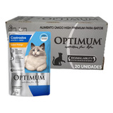 Caixa Alimento Úmido Optimum Gatos Castrado Frango 20 Sachês 85g Cada