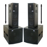 Caixa Amplificada Ativa Passiva 2x8 Sub 18 2600w Pro