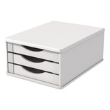 Caixa Arquivo Gaveteiro Mdf Branco 3 Gavetas Brancas Souza