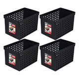 Caixa Arquivo Móvel Largo Preto Pastas Suspensas Kit 4 Unid