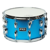Caixa Bateria 14x8 Madeira Cromado Phx Music Pele Cristal Cor Do Casco Azul celeste
