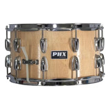 Caixa Bateria Phx Music 14x8 Madeira Cromado Madeira Verniz