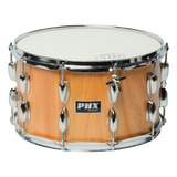 Caixa Bateria Phx Music 14x8 Madeira Cromado Pele Cristal Cor Do Casco Marrom claro