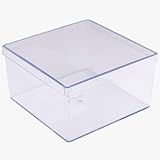 Caixa Box Quadrada Com Tampa Para Sobremesa 15x15x8cm 1500ml