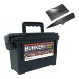 Caixa Bunker Box Bélica Verde Brinde Adaga Faca Dobravel