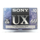 Caixa C 10 Fitas Cassete Sony Ux 60 Min Virgens E Lacradas