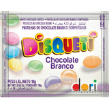 Caixa C 24 Unidades Disquete Chocolate Branco Confeitado