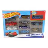 Caixa Com 10 Carrinhos Hot Wheels Sortidos Mattel C 1 Raro