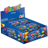 Caixa Com 24 Unidades De Disqueti De Chocolate Confeitado