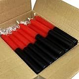 CAIXA COM 40 VELAS PALITO BICOLOR 15 CM VERMELHA E PRETA