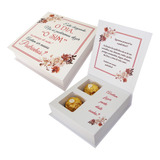 Caixa Convite Casamento Floral Terracota Padrinhos 2 Bombons