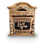 Caixa Correio Alumínio Preto ouro Grade Ou Embutir N13