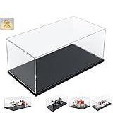 Caixa De Acrílico Transparente- Espesso- Colecionáveis- Lego 10330- 10295- 42176- 10337- 42170- 75376- Proteção Contra Poeira- Base De Madeira E Plástico- Pisca-pisca- Interior Preto- 40 X 20 X 20 Cm