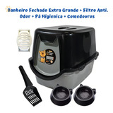 Caixa De Areia Fechada Extra Grande Acessórios Cor Preto