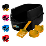 Caixa De Areia Furba Bandeja Sanitária Sandbox Wc Banheiro Cor Preto