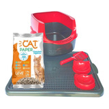Caixa De Areia Furba Bandeja Sanitária Wc Cat Premium Kit 6