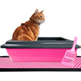 Caixa De Areia Para Gatos Grande Tapete Coletor Anti Sujeira