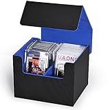 Caixa De Armazenamento De Cartões Classificados Suporte De Cartão PSA Compatível Com 46 Cartões Esportivos Classificados Caixa De Armazenamento De Cartões Colecionáveis De Couro PU Para Beisebol BGS Porta Cartões Magnéticos E Carregadores Superiores Duplo Preto E Azul