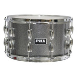 Caixa De Bateria 14x8 Com 10 Afinações Super Grave Worship Cor Sparkle Prata Titanium