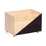 Caixa De Brinquedo Infantil Madeira Grande Baú C Rodinha Mdf