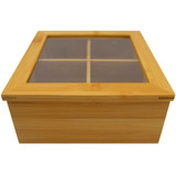 Caixa De Chá Organizadora Bambu Estojo
