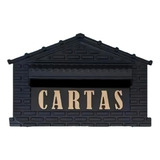 Caixa De Correio 2 Irmãos 1 2 Tijolinho Preta Com Ouro Grade Plástica Cor Preto