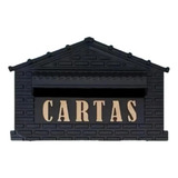 Caixa De Correio 2 Irmãos 1 2 Tijolinho Preta Com Ouro Grade Plástica Cor Preto