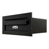 Caixa De Correio Moderna Luxo De Embutir 25 Cm Preto Fosco