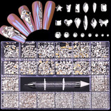 Caixa De Cristais Decoração De Unhas Strass 21 Formas