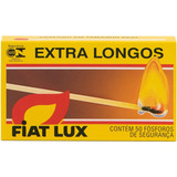 Caixa De Fósforo Extra Longo Fiat Lux Com 50 Unidades