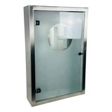 Caixa De Hidrante Inox Porta De Vidro Sobrepor 90x60x17cm