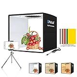 Caixa De Luz De Estúdio Fotográfico Puluz Mini Portátil Dobrável Para Fotografia Com CRI 95 96 Peças De Luz LED 12 Cores De Fundo Para Câmera Celular Câmera Digital Para Fotografar 9 8 25 Cm