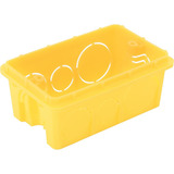 Caixa De Luz Embutir 4x2 Pvc Retangular Amarela Tramontina