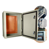 Caixa De Montagem 80x60x25 Painel Elétrico Quadro Cor Cinza E Laranja 800x600x250