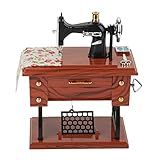 Caixa De Música Em Forma De Máquina De Costura Mini Relógio De Costura Estilo Retrô Vintage Decoração De Mesa De Armazenamento De Joias Decoração De Mesa De Presente