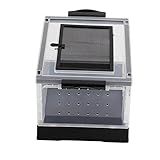 Caixa De Para Animais Porta De Abertura Frontal De Terrário Para Animais De Estimação Dobrável Com Grande Carga Respirável Com Polias Para Ouriço Para Frango Rutin Preto