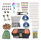 Caixa De Pesca Tralha Completa Anzóis Kit 144 Itens Maleta