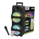 Caixa De Som Amplificada Bluetooth Fm 150w Xc spk 08 Led Cor Preto