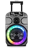 Caixa De Som Ativa Multiuso 300W RMS Bluetooth Show De Luzes Até 8h De Autonomia USB P2 Rádio FM Frahm CMF 300 TWS