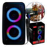 Caixa De Som Bluetooth Amplificada 7 1 Portatil Led Potente Com Microfone Bivolt Kaizu