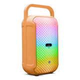 Caixa De Som Bluetooth Caixinha Portatil Amplificada Fm Rgb Cor Laranja 110v 220v