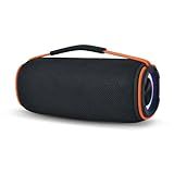 Caixa De Som Bluetooth Portátil Auto Falante 30W Prova D água Preto Laranja 