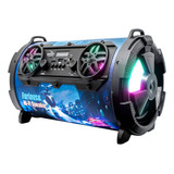 Caixa De Som Bluetooth Potente Led Usb Sd P2 P10 Fm Controle Cor Need For Speed 110v 220v