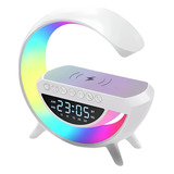 Caixa De Som G 5w Rms Relógio Rgb Rádio Bluetooth Indução