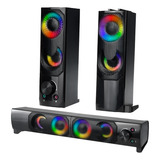Caixa De Som Gamer Led Rgb Usb P2 Auxiliar Knup Kp 6041 127 220v
