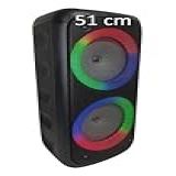 Caixa De Som Grande 2 Alto Falante Potente Bluetooth 51cm Radio FM Portatil Entrada USB Pendrive FM Luz Led Rgb