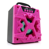 Caixa De Som Grasep D bh3102 Rosa Bluetooth 10w Rms Usb